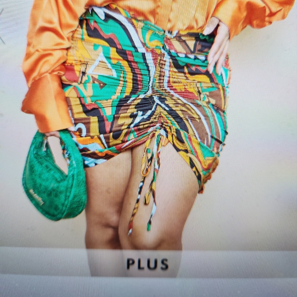 Multi Abstract Print Rushed Front Shirt
